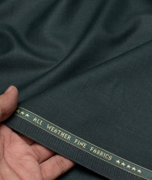 Raymond  Structured Poly Viscose Suiting Fabric (Dark Pine Green)