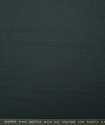 Raymond  Structured Poly Viscose Suiting Fabric (Dark Pine Green)