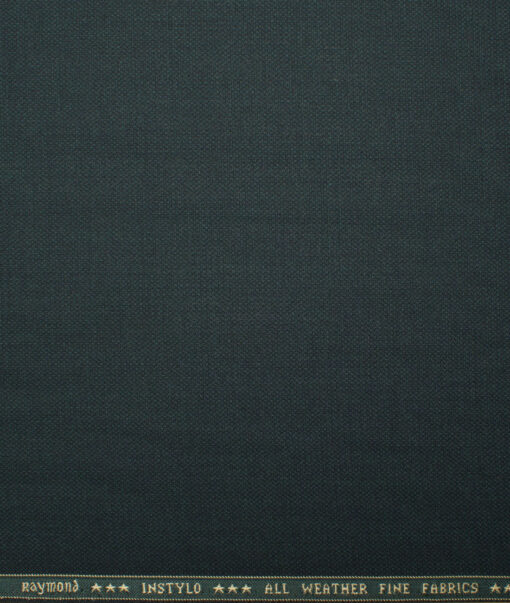 Raymond  Structured Poly Viscose Suiting Fabric (Dark Pine Green)