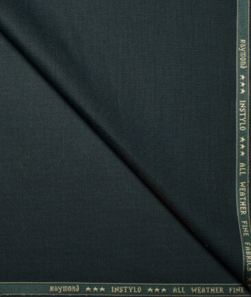 Raymond  Structured Poly Viscose Suiting Fabric (Dark Pine Green)