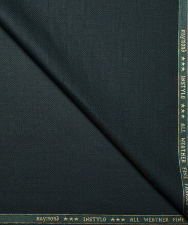 Raymond  Structured Poly Viscose Suiting Fabric (Dark Pine Green)
