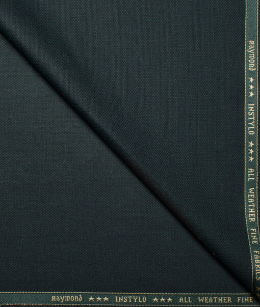 Raymond  Structured Poly Viscose Suiting Fabric (Dark Pine Green)