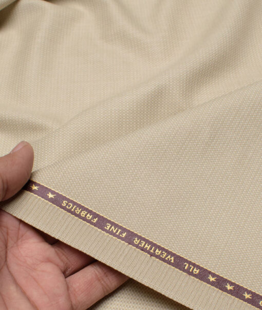 Raymond  Structured Poly Viscose Suiting Fabric (Beige)