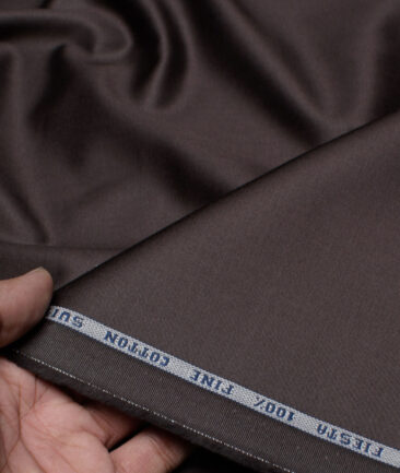 Raymond  Solids Pure Cotton Suiting Fabric (Dark Chocolate Brown)