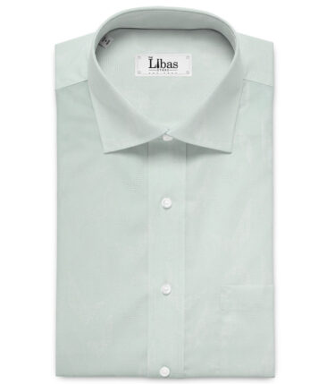 Soktas  Giza Cotton Self Design Shirting Fabric (Mint Green)