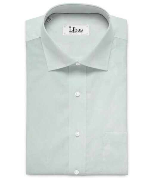 Soktas  Giza Cotton Self Design Shirting Fabric (Mint Green)