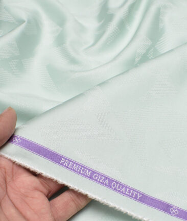 Soktas  Giza Cotton Self Design Shirting Fabric (Mint Green)