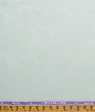 Soktas  Giza Cotton Self Design Shirting Fabric (Mint Green)