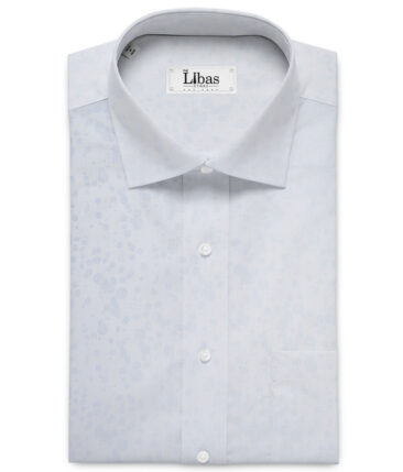 Soktas  Giza Cotton Self Design Shirting Fabric (Sky Blue)