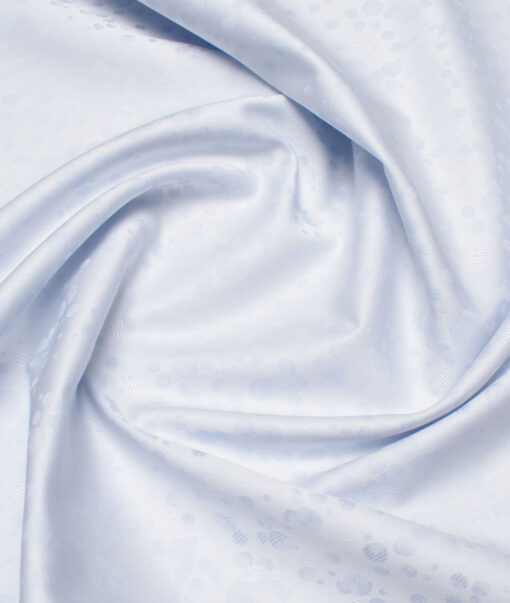 Soktas  Giza Cotton Self Design Shirting Fabric (Sky Blue)