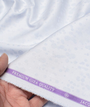 Soktas  Giza Cotton Self Design Shirting Fabric (Sky Blue)