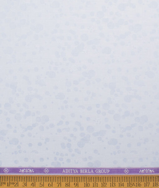 Soktas  Giza Cotton Self Design Shirting Fabric (Sky Blue)