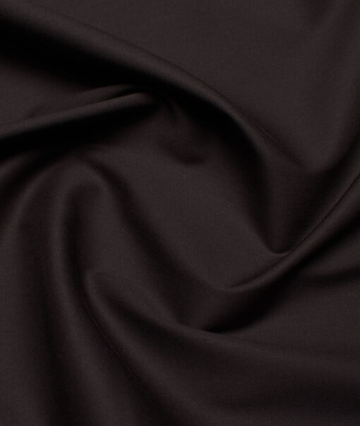 Vercelli Italy  Solids Supima Cotton Stretchable Suiting Fabric (Dark Brown)