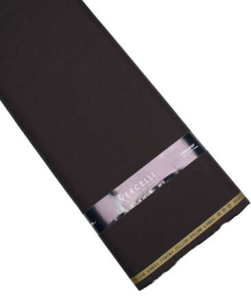 Vercelli Italy  Solids Supima Cotton Stretchable Suiting Fabric (Dark Brown)