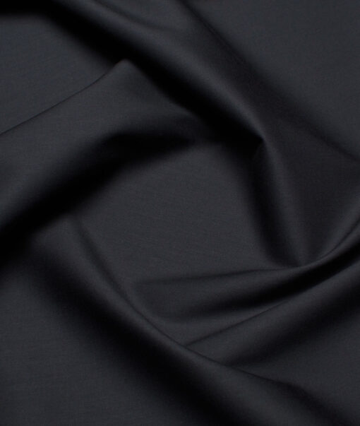 Vercelli Italy  Solids Supima Cotton Stretchable Suiting Fabric (Dark Grey)