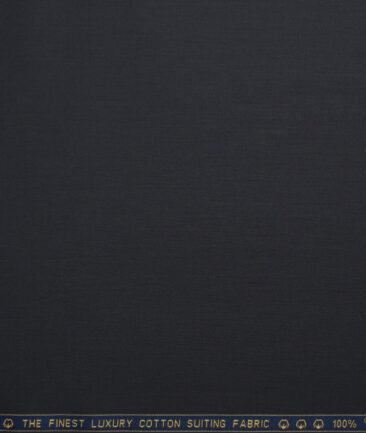 Vercelli Italy  Solids Supima Cotton Stretchable Suiting Fabric (Dark Grey)