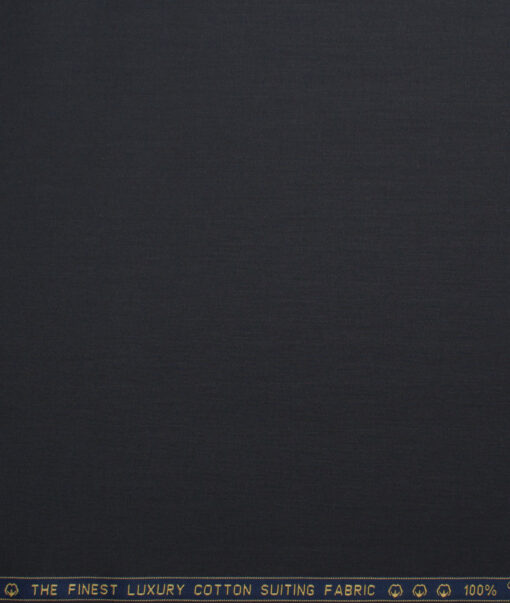 Vercelli Italy  Solids Supima Cotton Stretchable Suiting Fabric (Dark Grey)