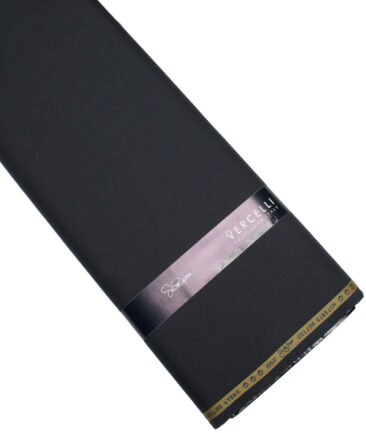 Vercelli Italy  Solids Supima Cotton Stretchable Suiting Fabric (Dark Grey)