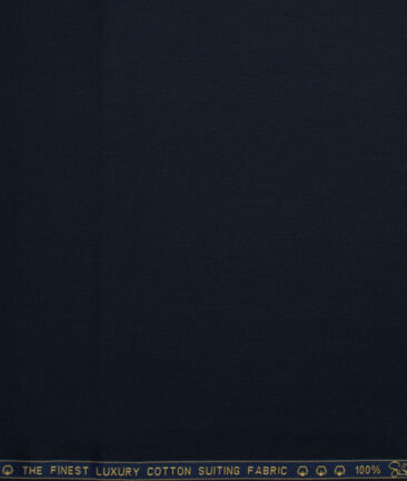 Vercelli Italy  Solids Supima Cotton Stretchable Suiting Fabric (Dark Blue)