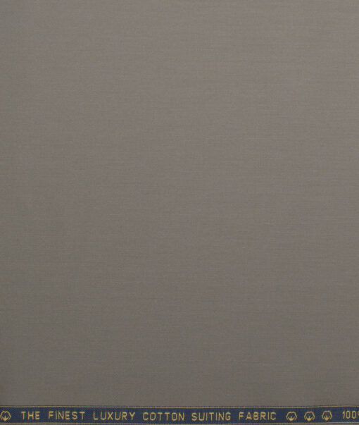 Vercelli Italy  Solids Supima Cotton Stretchable Suiting Fabric (Olive Haze Green)