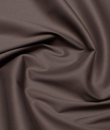 Vercelli Italy  Solids Supima Cotton Stretchable Suiting Fabric (Pine Cone Brown)