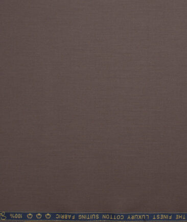 Vercelli Italy  Solids Supima Cotton Stretchable Suiting Fabric (Pine Cone Brown)