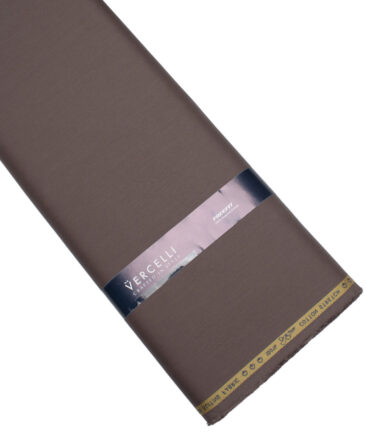Vercelli Italy  Solids Supima Cotton Stretchable Suiting Fabric (Pine Cone Brown)