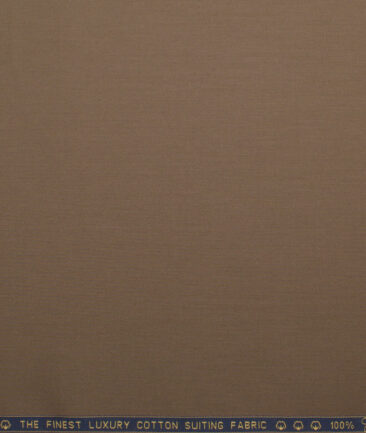 Vercelli Italy  Solids Supima Cotton Stretchable Suiting Fabric (Roman Coffee Brown)