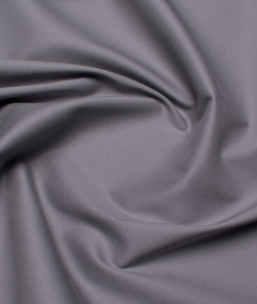 Vercelli Italy  Solids Supima Cotton Stretchable Suiting Fabric (Santa Grey)