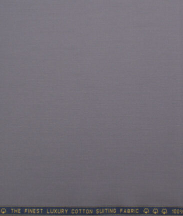 Vercelli Italy  Solids Supima Cotton Stretchable Suiting Fabric (Santa Grey)