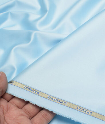 Cadini  Bamboo Solids Shirt or Kurta Fabric (Arctic Blue)