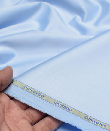 Cadini  Bamboo Solids Shirt or Kurta Fabric (Baby Blue)