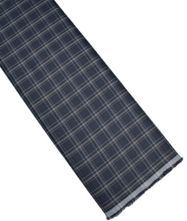 Cotton Fusion  Poly Cotton Checks Shirting Fabric (Dark Navy Blue)