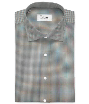 Cotton Fusion  Poly Cotton Checks Shirting Fabric (White & Black)