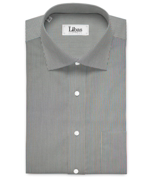 Cotton Fusion  Poly Cotton Checks Shirting Fabric (White & Black)