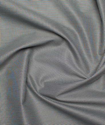 Cotton Fusion  Poly Cotton Checks Shirting Fabric (White & Black)