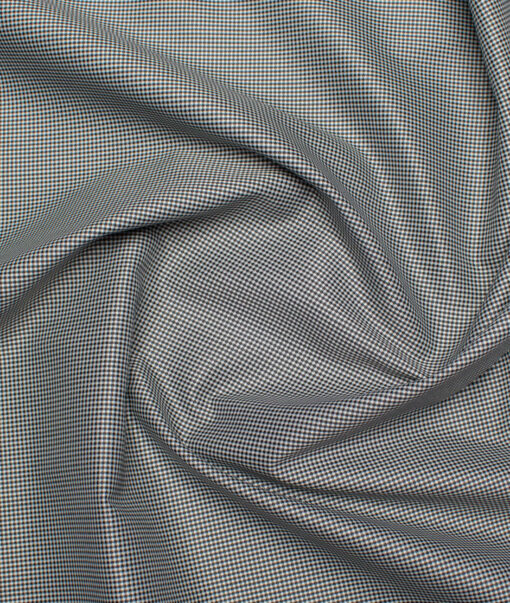 Cotton Fusion  Poly Cotton Checks Shirting Fabric (White & Black)
