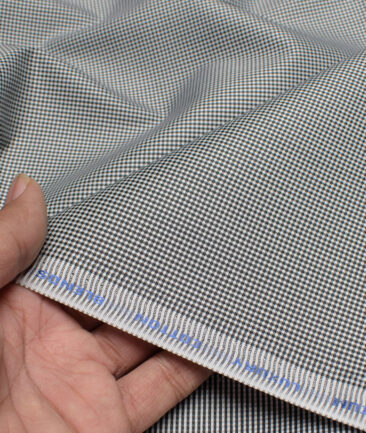 Cotton Fusion  Poly Cotton Checks Shirting Fabric (White & Black)