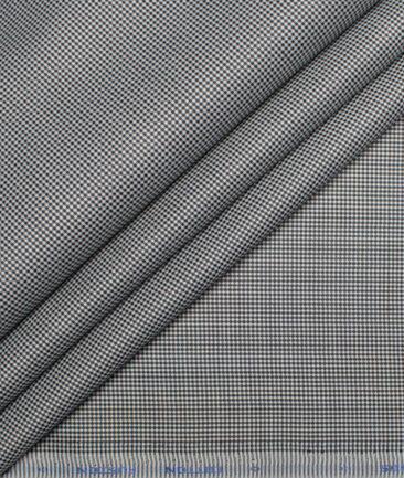 Cotton Fusion  Poly Cotton Checks Shirting Fabric (White & Black)
