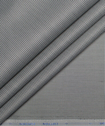 Cotton Fusion  Poly Cotton Checks Shirting Fabric (White & Black)