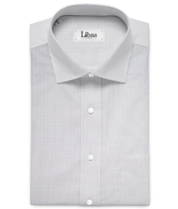 Cotton Fusion  Poly Cotton Checks Shirting Fabric (Grey)