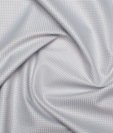 Cotton Fusion  Poly Cotton Checks Shirting Fabric (Grey)