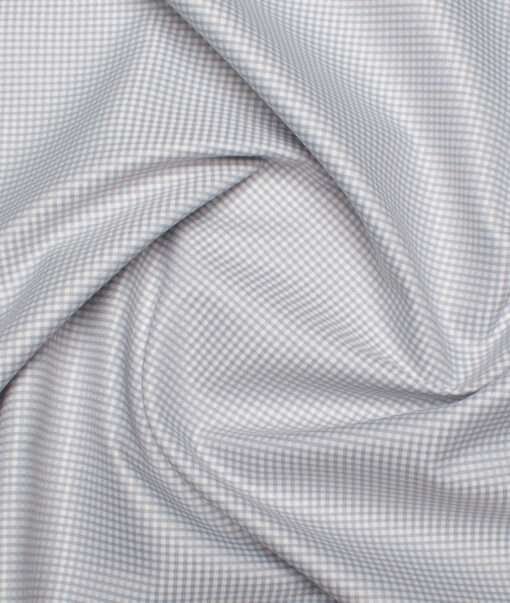 Cotton Fusion  Poly Cotton Checks Shirting Fabric (Grey)