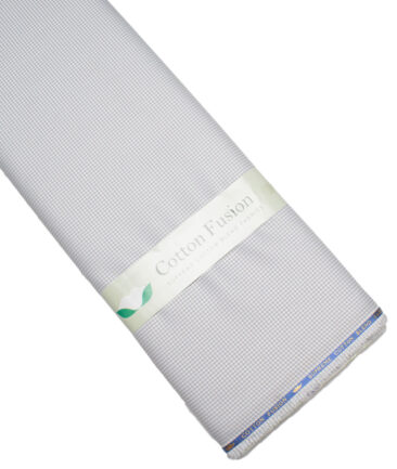 Cotton Fusion  Poly Cotton Checks Shirting Fabric (Grey)