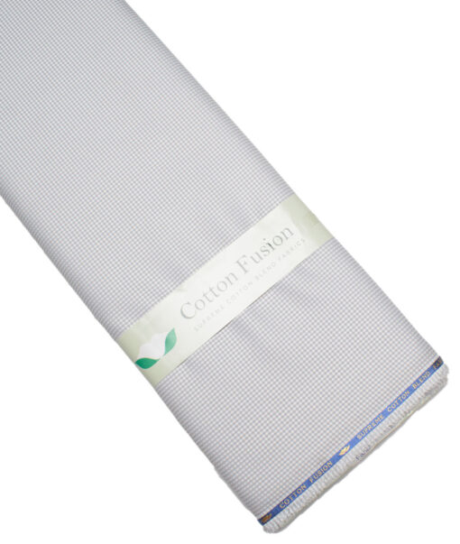 Cotton Fusion  Poly Cotton Checks Shirting Fabric (Grey)