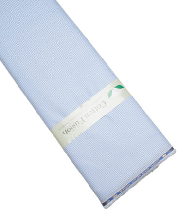 Cotton Fusion  Poly Cotton Checks Shirting Fabric (Sky Blue)