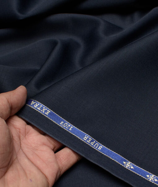 Canetti Italy Super 120's Solids 30% Wool Suiting Fabric (Dark Blue)