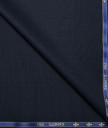 Canetti Italy Super 120's Solids 30% Wool Suiting Fabric (Dark Blue)