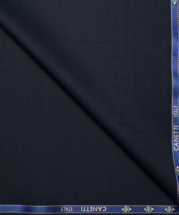 Canetti Italy Super 120's Solids 30% Wool Suiting Fabric (Dark Blue)