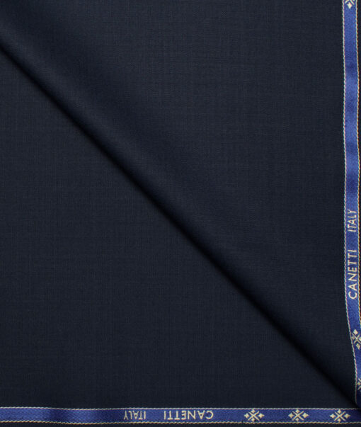 Canetti Italy Super 120's Solids 30% Wool Suiting Fabric (Dark Blue)